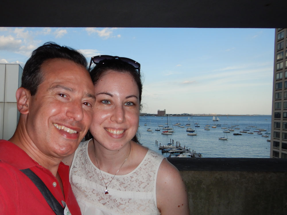 Erik Novoa and Janice Frank overlooking Boston Harbor