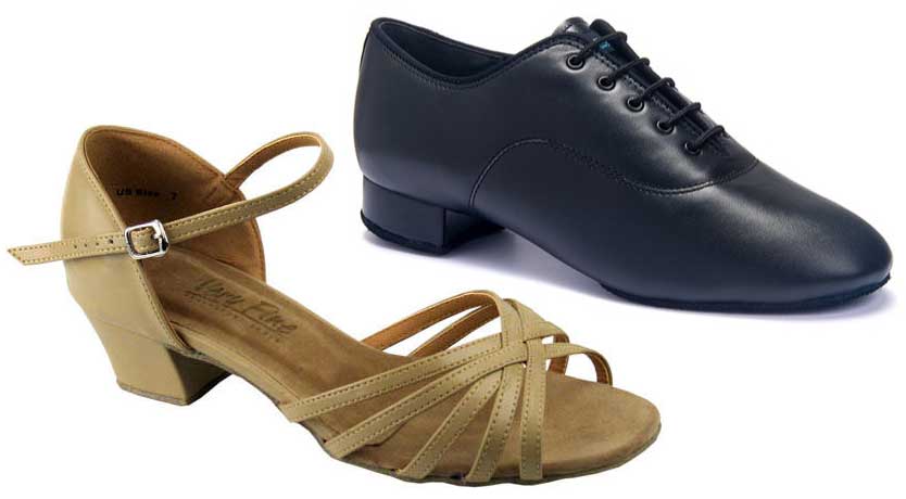 Women's West Coast Swing Salsa Ballroom Dance Shoes 1 inch low Heel 1682FT 